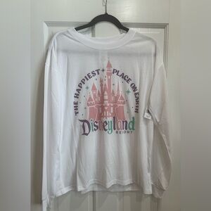 Disney Disneyland Resort T-Shirt Womens Large White The Happiest Place On Earth